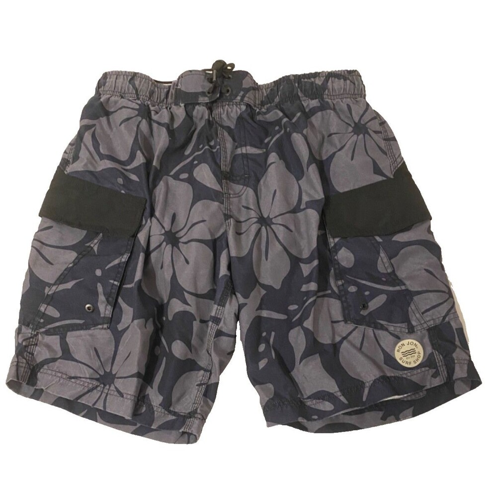 Ron Jon Surf Shop Swim Trunks/Shorts~Mens L Large~Hawaiian Floral~Beachwear
